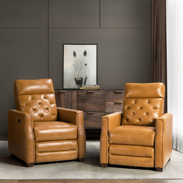 Canora Grey Gumesindo 31.50" Wide Genuine Leather Power Recliner & Reviews Wayfair